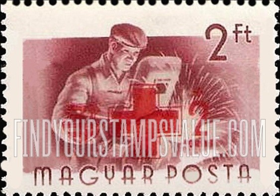 FindYourStampsValue: Stamps of 1955 Surcharged in Red: Welder