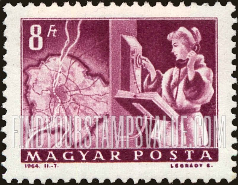 FindYourStampsValue: Map of Budapest & automatic dial phone