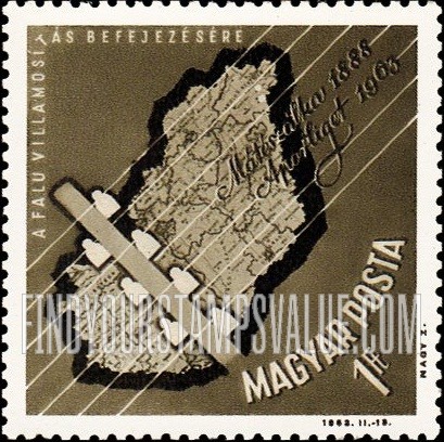 FindYourStampsValue: Hungary map and power lines