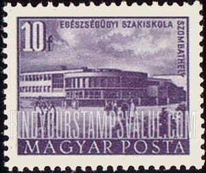FindYourStampsValue: Building Types of 1951: Medical research institute, Szombathely