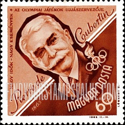 FindYourStampsValue: Pierre de Coubertin, Frenchman, reviver of Olympic Games