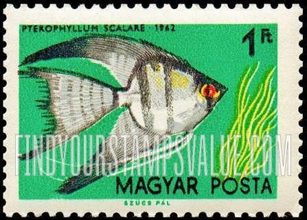 FindYourStampsValue: Tropical Fish: Pterophyllum scalare