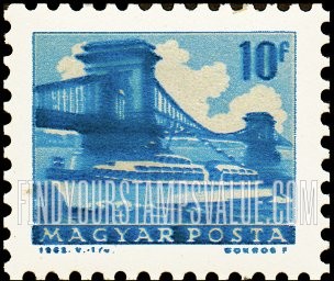 FindYourStampsValue: Ship and Chain Bridge, Budapest