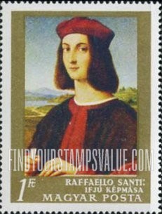 FindYourStampsValue: Italian Paintings: Portrait of a Young Man, by Raphael