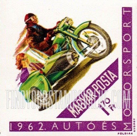 FindYourStampsValue: Motorcyclist with sidecar