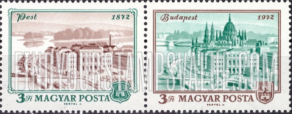 FindYourStampsValue: Pest and Budapest, 1972