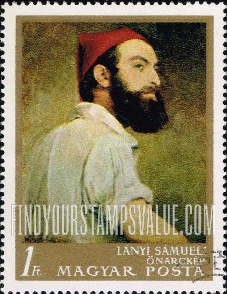 FindYourStampsValue: Paintings: Samuel Lanyi, self-portrait, 1840