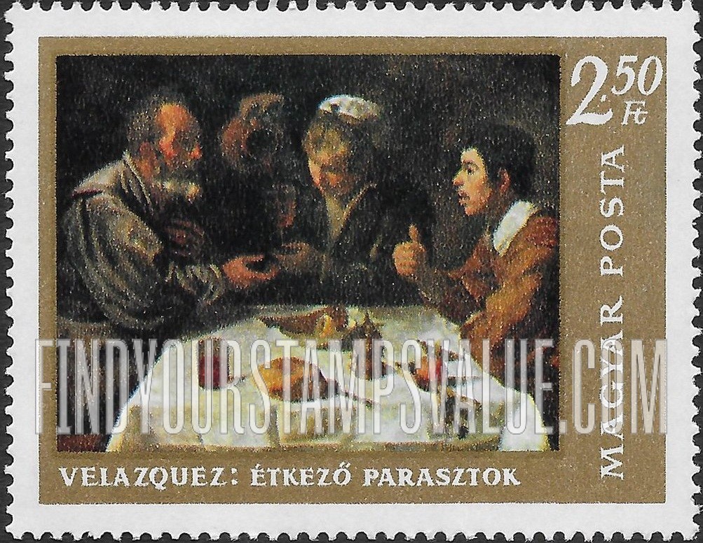 FindYourStampsValue: Painting Type of 1967: The Breakfast, by Velazquez (1599-1660), horizontal