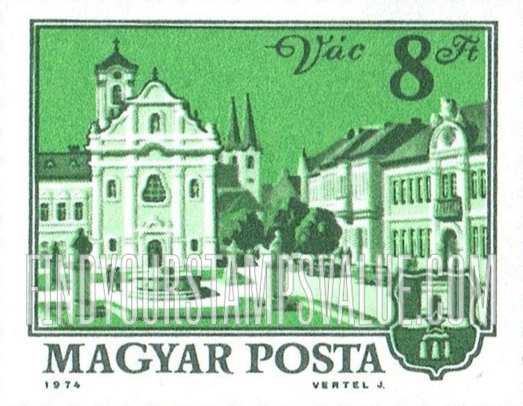 FindYourStampsValue: Building Type of 1972: Church and city hall, Vac