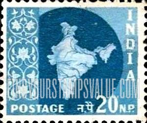 FindYourStampsValue: Republic of India: Map of India - भारत गणराज्य: भारत का नक़्शा