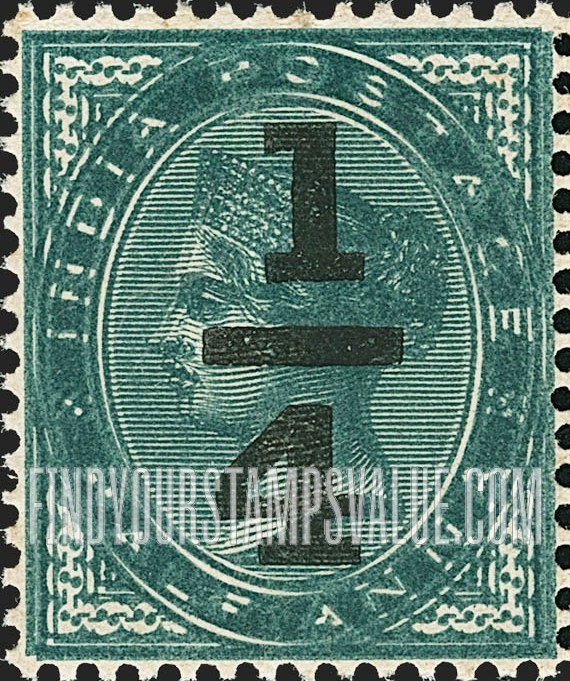 FindYourStampsValue: Empire: Queen Victoria, Surcharged - साम्राज्य: महारानी विक्टोरिया, सरचार्ज