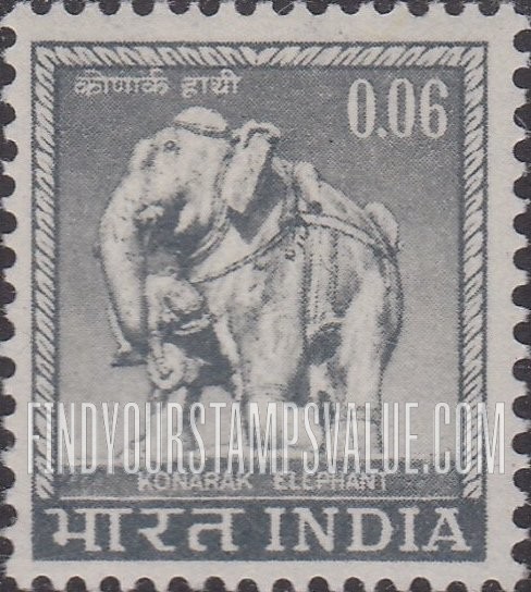 FindYourStampsValue: Republic of India: Elephant from Konark temple, Orissa - भारत गणराज्य: कोणार्क का हाथी, ओडिशा