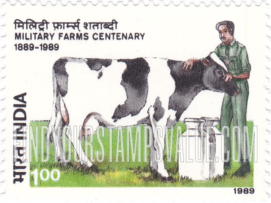 FindYourStampsValue: Republic of India: Military Farms, centenary - भारत गणराज्य: मिलिट्री फ़ार्म्स् की शताब्दी