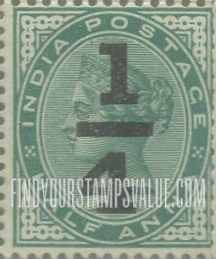 FindYourStampsValue: Empire: Queen Victoria, Surcharged - साम्राज्य: महारानी विक्टोरिया, सरचार्ज