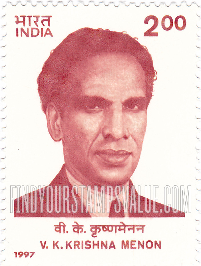 FindYourStampsValue: Republic of India: V.K. Krishna Menon - भारत गणराज्य: वी.के. कृष्णमेनन
