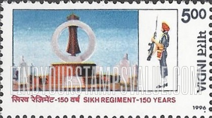 FindYourStampsValue: Republic of India: Sikh Regiment, 150th anniversary - भारत गणराज्य: सिख रेजिमेंट, 150वीं वर्षगाँठ