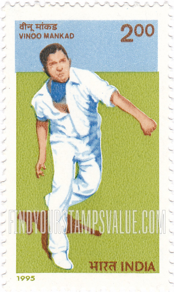 FindYourStampsValue: Republic of India: Vinoo Mankad - भारत गणराज्य: वीनू मांकड