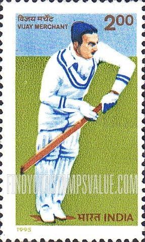 FindYourStampsValue: Republic of India: Vijay Merchant - भारत गणराज्य: विजय मर्चेंट