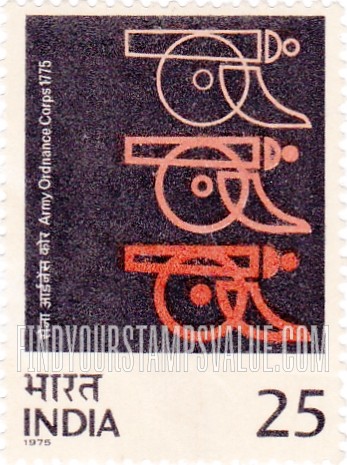 FindYourStampsValue: Republic of India: Bicentenary of Army Ordnance Corps - भारत गणराज्य: सेना आर्डनेंस कोर की द्वि-शताब्दी