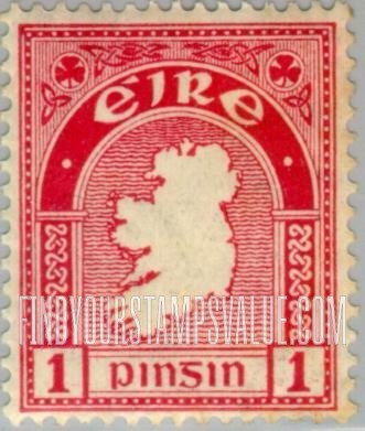 FindYourStampsValue: Map of Ireland: Type of 1922-23