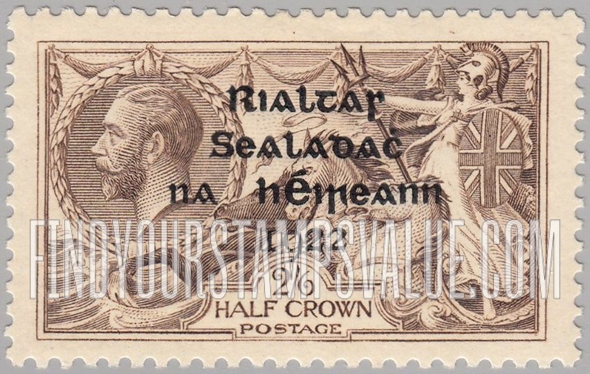 FindYourStampsValue: “Britannia Rule the Waves”: Overprinted in Blue Black (Shiny to Dull)