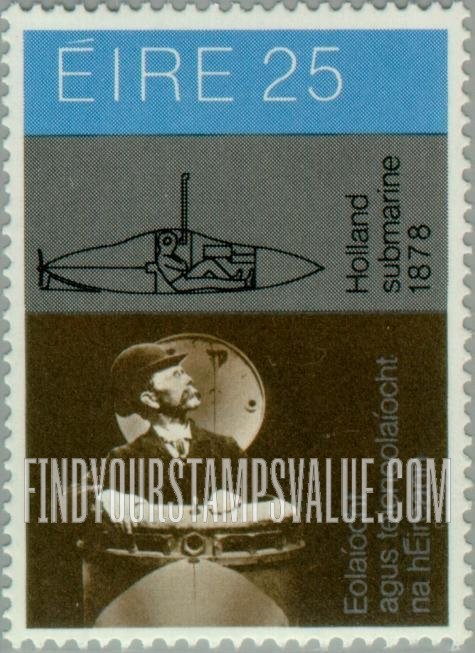 FindYourStampsValue: Scientists and Inventions: John Holland (1841-1914), Holland submarine, 1878