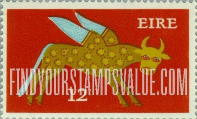 FindYourStampsValue: Winged Ox from Lichfield Gospel Book: Types of 1968-69
