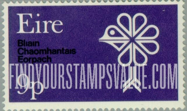FindYourStampsValue: Stylized Bird, Tree and Shamrock