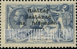 FindYourStampsValue: “Britannia Rule the Waves”: Overprinted in Blue Black (Shiny to Dull)
