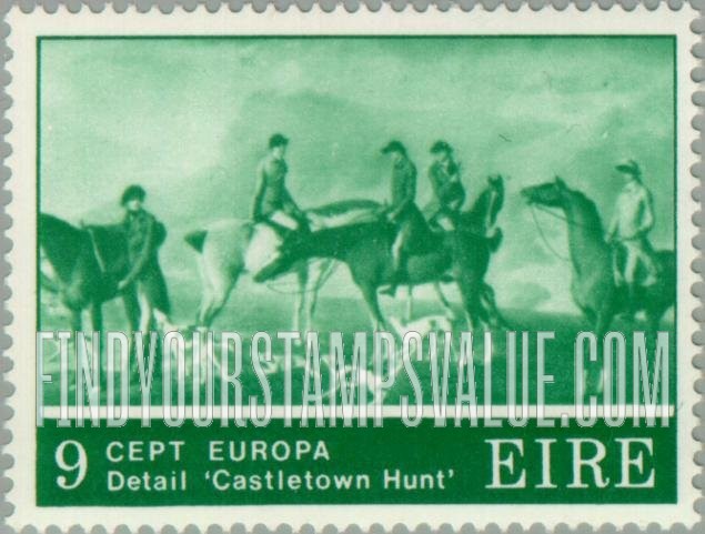 FindYourStampsValue: Castletown Hunt (detail), by Robert Healy: Europa Issue