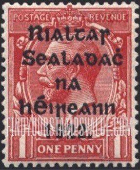 FindYourStampsValue: King George V: Overprinted in Black in Glossy Black Ink