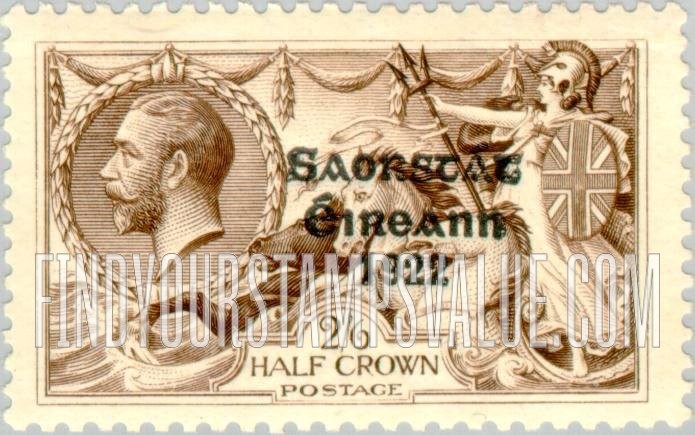 FindYourStampsValue: “Britannia Rule the Waves”: Stamps of Great Britain, 1912-22, Overprinted in Shiny to Dull Blue Black