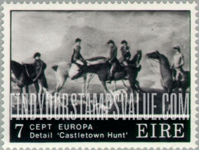 FindYourStampsValue: Castletown Hunt (detail), by Robert Healy: Europa Issue