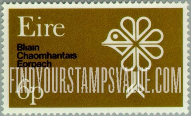 FindYourStampsValue: Stylized Bird, Tree and Shamrock