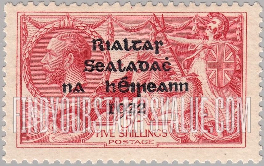 FindYourStampsValue: “Britannia Rule the Waves”: Overprinted in Blue Black (Shiny to Dull)