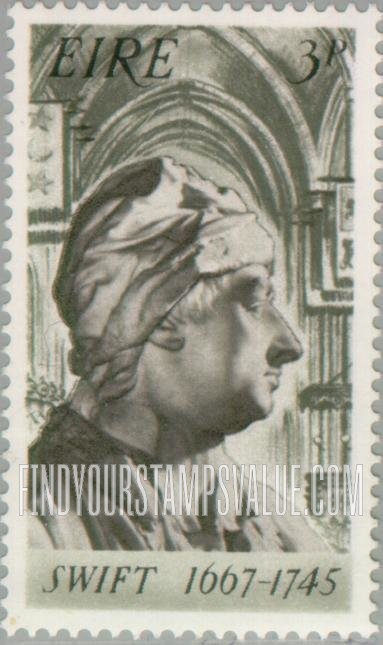 FindYourStampsValue: Swift’s Bust and Saint Patrick’s Cathedral, Dublin