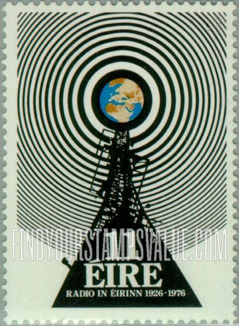 FindYourStampsValue: Radio Tower and Waves, Globe