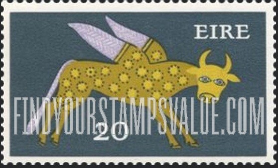 FindYourStampsValue: Winged Ox from Lichfield Gospel Book: Types of 1968-69