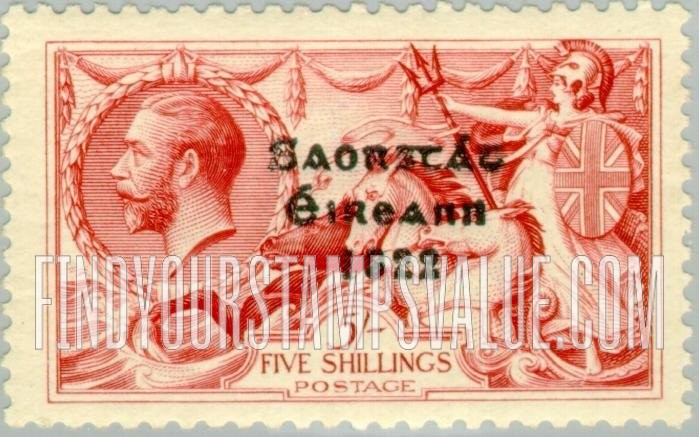FindYourStampsValue: “Britannia Rule the Waves”: Stamps of Great Britain, 1912-22, Overprinted in Shiny to Dull Blue Black