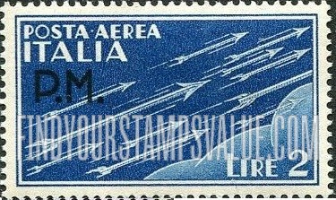 FindYourStampsValue: MILITARY AIR POST - Arrows: Overprinted