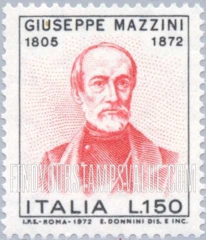 FindYourStampsValue: Giuseppe Mazzini (1805-1872), Patriot and Writer