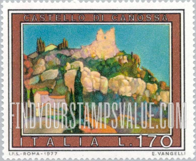 FindYourStampsValue: Tourist Type of 1974: Canossa Castle