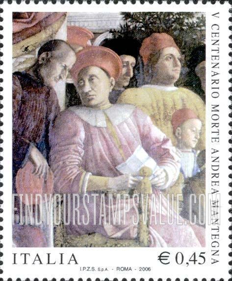 FindYourStampsValue: Detail of Fresco From Mantua Castle Bridal Chamber, by Andrea Mantegna (1431-1506)