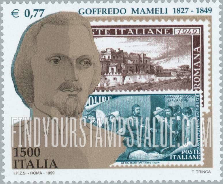 FindYourStampsValue: Goffredo Mameli (1827-49), Lyricist of National Anthem, Nos. 506, 518