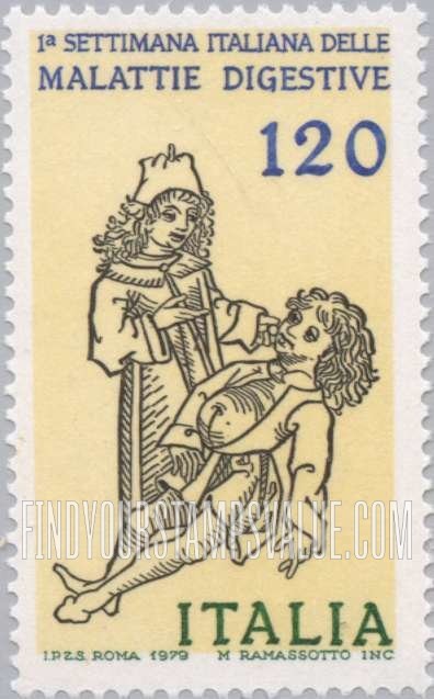 FindYourStampsValue: Patient & Physician, 16th centennial woodcut