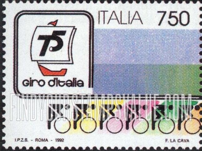 FindYourStampsValue: Tour of Italy Bicycle Race: Ocean