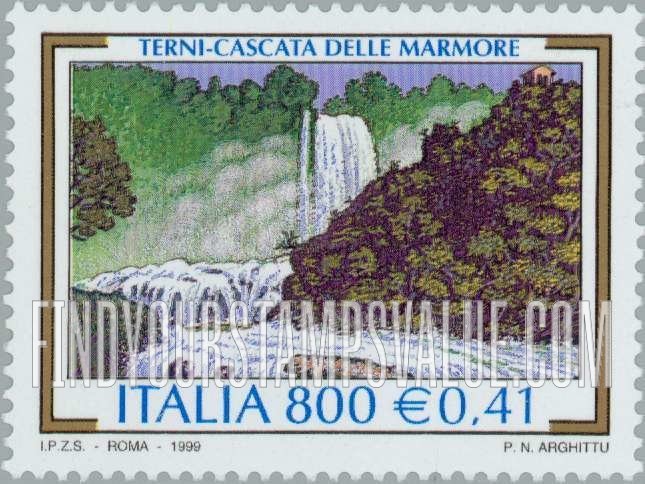 FindYourStampsValue: Tourism Type of 1998: Waterfalls, river, Terni