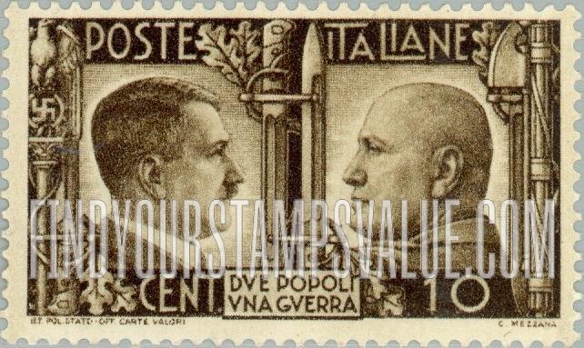 FindYourStampsValue: Adolf Hitler and Benito Mussolini
