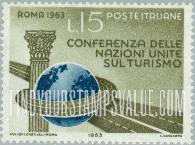 FindYourStampsValue: Roman Column, Globe and Highways