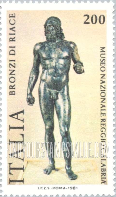 FindYourStampsValue: Statue: Riace Bronze, 4th Centennial B.C.
